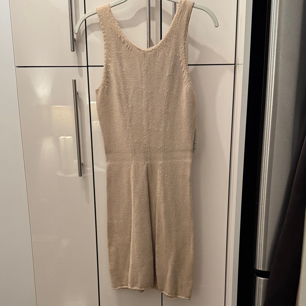 Barneys New York Tan Knit Dress